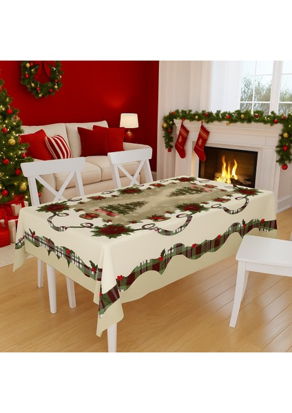 Yılbaşı Desenli Masa Örtüsü Noel Masa Örtüsü 160X220CM modelleri
