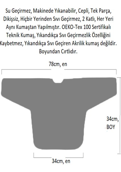 2'li Ekonomik Set, Jungle ve Family 6-24AY Uzun Kollu, Sıvı Geçirmeyen Bebek Önlük, Cepli ve Arkadan Cırtlı