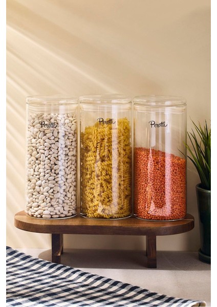 Fraser 1200 ml 3'lü Borosilikat Cam Kavanoz 10X20 cm