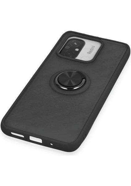 Newface Xiaomi Redmi 12C Kılıf Montreal Yüzüklü Silikon Kapak - Siyah indirimleri
