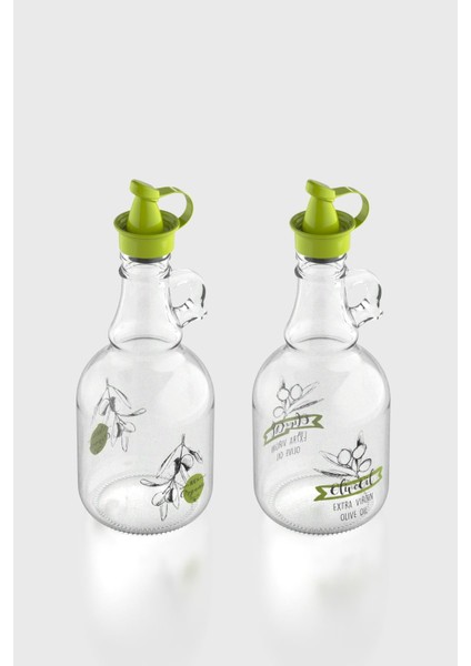 Urla Desenli 500 ml Yeşil Kapaklı 2'li Cam Yağlık Seti 152076 fiyatları