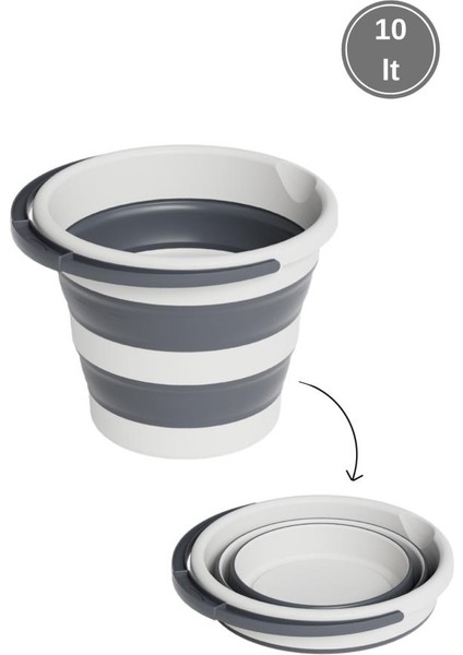 Katlanır 25 Lt Sepet ve 10 Lt Kova Seti, Akordiyon Çamaşır Oyuncak Selesi Kutusu + Kulplu Su Kovası modelleri