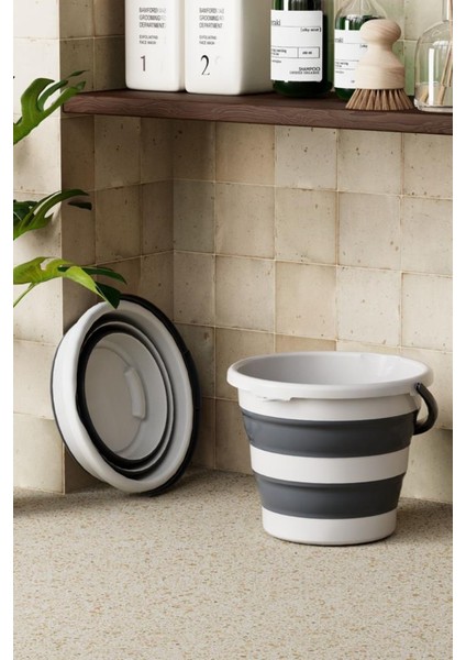 Katlanır 25 Lt Sepet ve 10 Lt Kova Seti, Akordiyon Çamaşır Oyuncak Selesi Kutusu + Kulplu Su Kovası indirimleri