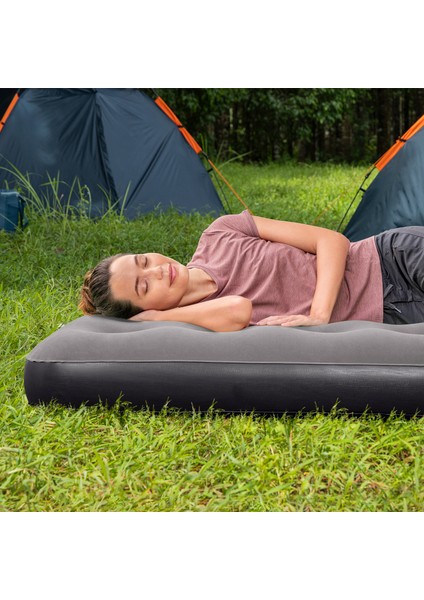 Single Tek Kişilik Şişme Yatak + El Pompası ve Yastık 185X76X22CM 671GY BW142