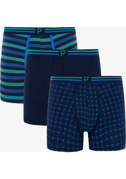 Erkek Çizgili Organik 3'lü Boxer fiyatları