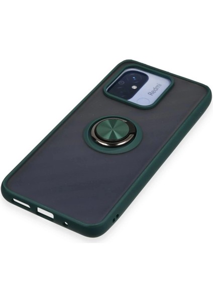 Newface Xiaomi Redmi 12C Kılıf Montreal Yüzüklü Silikon Kapak - Yeşil indirimleri