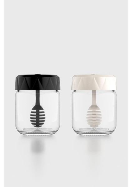 Lexa 210 ml 2'li Cam Bal Kavanozu 201008 Siyah-Bej