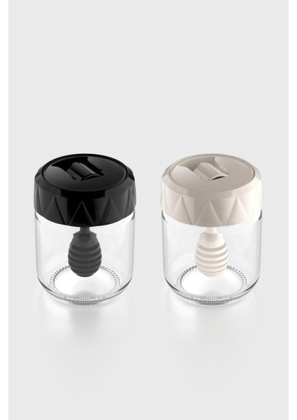 Lexa 210 ml 2'li Cam Bal Kavanozu 201008 Siyah-Bej fiyatları