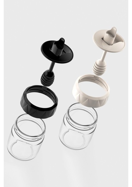 Lexa 210 ml 2'li Cam Bal Kavanozu 201008 Siyah-Bej modelleri