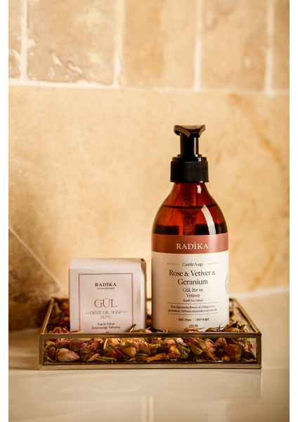 / Doğal Sıvı Kastil Sabun / Gül & Itır & Vetiver modelleri