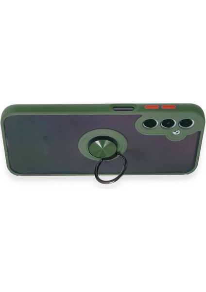 Newface Samsung Galaxy A24 4g Kılıf Montreal Yüzüklü Silikon Kapak - Yeşil modelleri