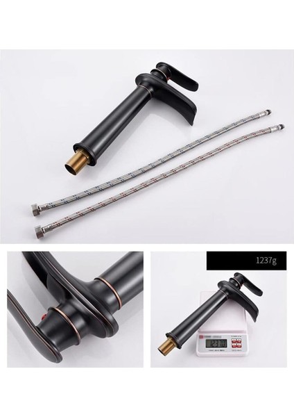 Banyo Çanak Lavabo Bataryası Mat Siyah Bakır Çizgili Renk Yeni Tarz Model 7 Yıl Garantili Ithal indirimleri