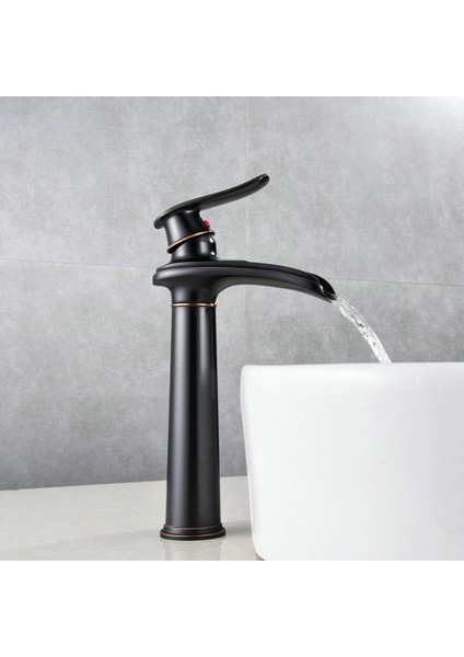Banyo Çanak Lavabo Bataryası Mat Siyah Bakır Çizgili Renk Yeni Tarz Model 7 Yıl Garantili Ithal
