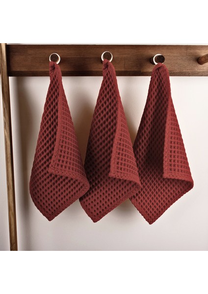 Lüks Mutfak Havlusu 3 Adet - Yüksek Kalite, 100% Pamuk, 30X30 Cm, Waffle Dokuma Washcloth Havlu