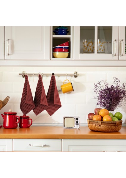 Lüks Mutfak Havlusu 3 Adet - Yüksek Kalite, 100% Pamuk, 30X30 Cm, Waffle Dokuma Washcloth Havlu modelleri