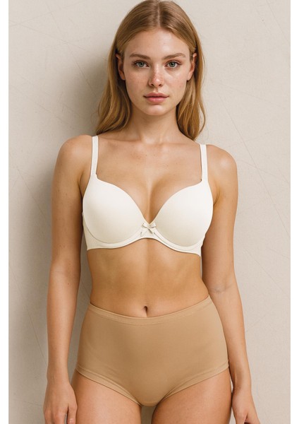 Basic Yarım Destekli Kulaklı Sütyen | Ekru 340105