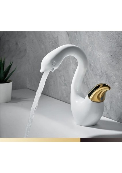 Banyo Lavabo Bataryası Kuğu Model Beyaz/gold Renk Yeni Ürün Ithal 7 Yıl Garantili Ithal fırsatları