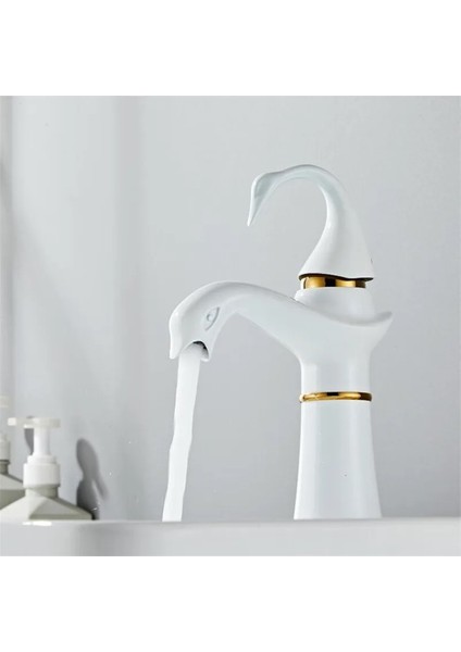Banyo Lavabo Bataryası Kuğu Model Beyaz / Gold Renk Yeni Ürün Ithal 7 Yıl Garantili Ithal modelleri