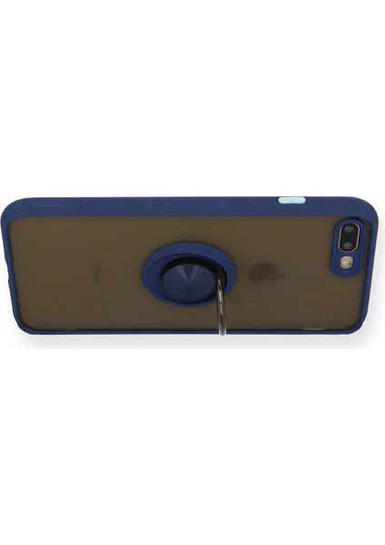 Newface iPhone 7 Plus Kılıf Montreal Yüzüklü Silikon Kapak - Lacivert modelleri