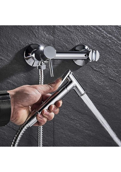 Banyo Tuvalet Bide Basınçlı Püskürtücü Taharet Musluğu Çift Su Girişli Krom Ithal 7 Yıl Garantili fiyatları