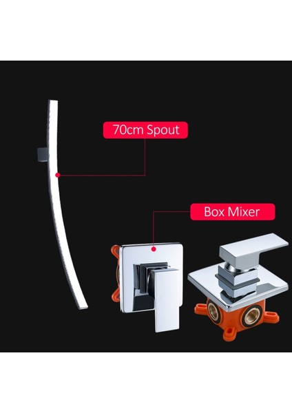 Banyo Lavabo Bataryası Ankastre Yeni Model Krom Renk Ithal 7 Yıl Garantili