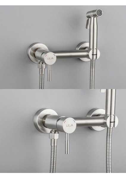 Banyo Tuvalet Bide Basınçlı Püskürtücü Taharet Musluğu Çift Su Girişli Nikel Ithal 7 Yıl Garantili modelleri