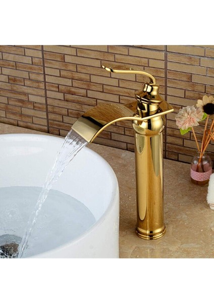 Banyo Çanak Lavabo Bataryası Gold Altın Dore Yeni Şelale 7 Yıl Garantili Ithal