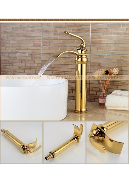 Banyo Çanak Lavabo Bataryası Gold Altın Dore Yeni Şelale 7 Yıl Garantili Ithal modelleri