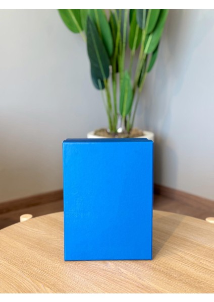 Dekoratif Mavi Düz Sert Mukavva Büyük-Orta Boy Kutu Hediye Kutusu Seti fiyatları