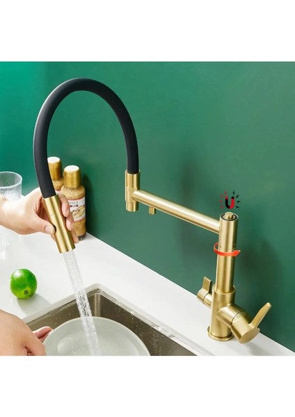 Mutfak Evye Bataryası Dual Flow Su Arıtma Çıkışlı Mıknatızlı Spiral 2 Akış Mod 7 Yıl Garantili Ithal fiyatları