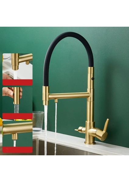 Mutfak Evye Bataryası Dual Flow Su Arıtma Çıkışlı Mıknatızlı Spiral 2 Akış Mod 7 Yıl Garantili Ithal indirimleri