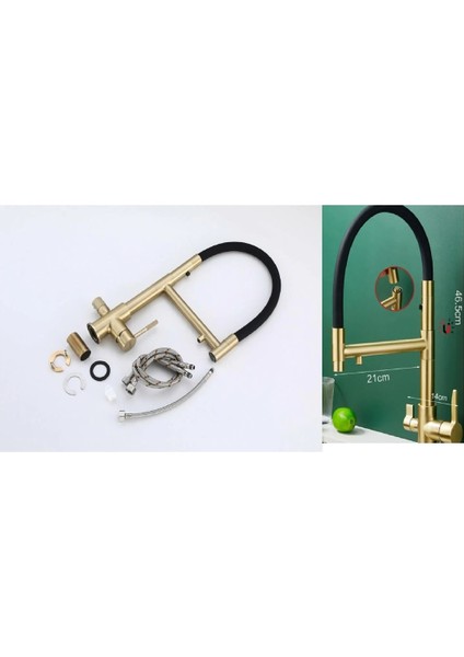 Mutfak Evye Bataryası Dual Flow Su Arıtma Çıkışlı Mıknatızlı Spiral 2 Akış Mod 7 Yıl Garantili Ithal