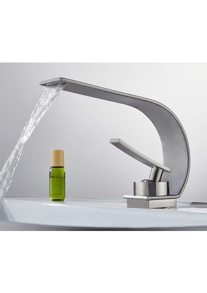 Banyo Lavabo Bataryası Mat Krom Nikel Renk Şelale 7 Yıl Garantili Ithal Yeni Ince Tasarım.