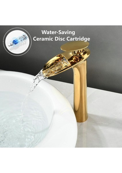 Banyo Çanak Lavabo Bataryası Altın Dore Gold Renk Yeni Şelale Model 7 Yıl Garantili Ithal fırsatları