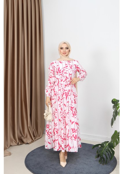 Yaprak Desenli Elbise