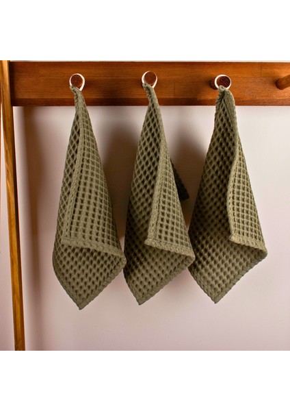 Lüks Mutfak Havlusu 3 Adet - Yüksek Kalite, 100% Pamuk, 30X30 Cm, Waffle Dokuma Washcloth Havlu