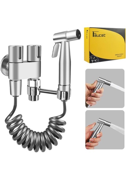 Banyo Bide Basınçlı Püskürtücü Taharet Musluğu Klozet Hortumu Nikel Renk Ithal 7 Yıl Garantili fiyatları