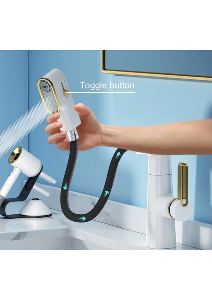 Akıllı Dijital Sıcaklık LED Ekran Banyo Lavabo Bataryası Asansörlü 4 Fonksiyonlu Ithal 7 Yıl Garanti