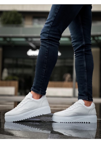ET0802 Beyaz Yüksek Taban Erkek Günlük Ayakkabı modelleri