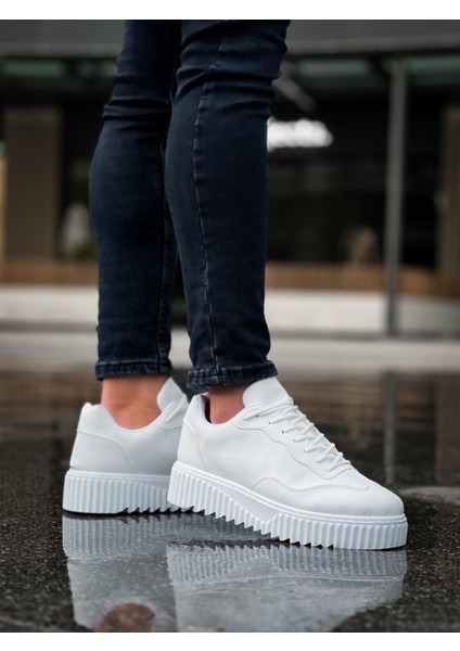 ET0802 Beyaz Yüksek Taban Erkek Günlük Ayakkabı fırsatları