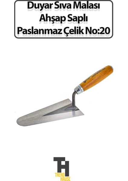 Duyar Sıva Malası Ahşap Saplı Paslanmaz Çelik No 20