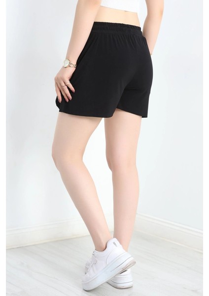 Kadın Beli Bağcıklı Yanlardan Yırtmaç Detaylı Çift Katmanlı Dökümlü Hafif Sandy Kumaş Tayt Şort fiyatları