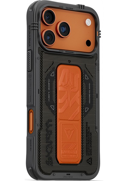 iPhone 17 Pro Max Uyumlu Kılıf Skinarma M-Safe Şarj Özellikli Airbag Standlı Phantom Kapak Yeşil