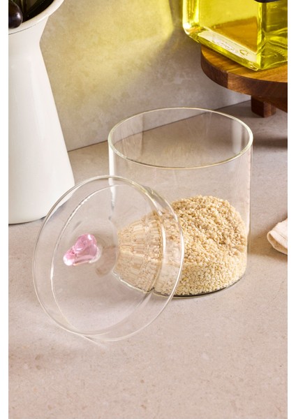 Hearts 600 ml Borosilikat Cam Kavanoz 10X10 cm fırsatları