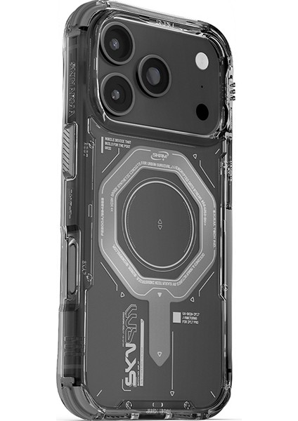 iPhone 17 Pro Max Uyumlu Kılıf Skinarma M-Safe Şarj Özellikli Airbag Tasarımlı Magma Kapak Füme