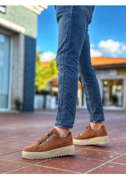 ET0505 Çengel Bağcıklı Taba Renk Yüksek Tabanlı Günlük Ayakkabı fiyatları