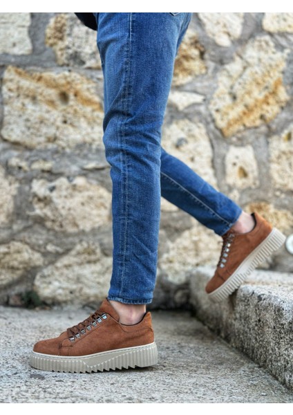 ET0505 Çengel Bağcıklı Taba Renk Yüksek Tabanlı Günlük Ayakkabı modelleri