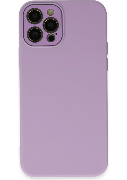 Newface iPhone 12 Pro Kılıf Lansman Glass Kapak - Lila