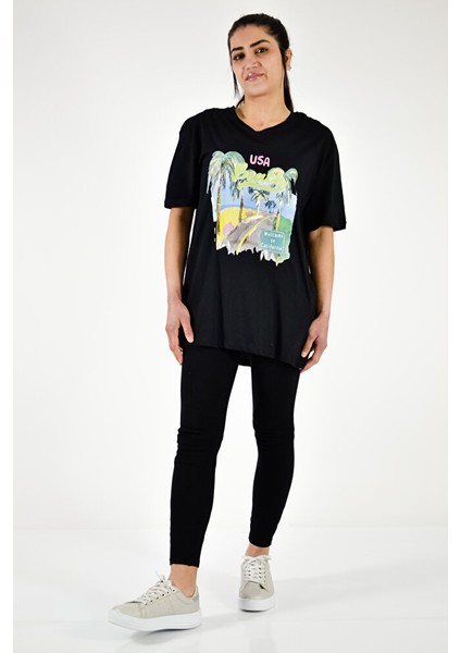 Sıfır Yaka Renkli Baskılı T-shirt fiyatları