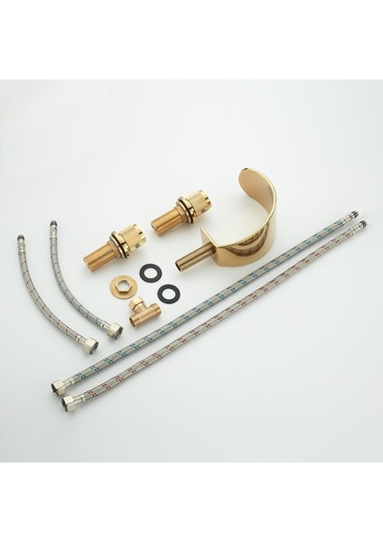 Banyo Lavabo Küvet Jakuzi Bataryası Ankastre Gold Altın Dore Oval Yeni Şelale 7 Yıl Garantili